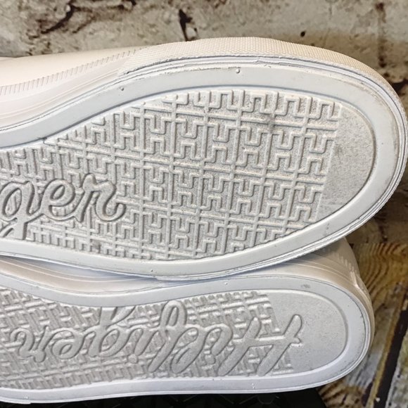 Tommy Hilfiger Mens White Lace Up Low Sneakers 7.5 - Picture 7 of 8